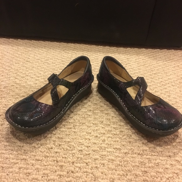Alegria Multi-Color Leather Upper Slip Ons - Picture 2 of 6